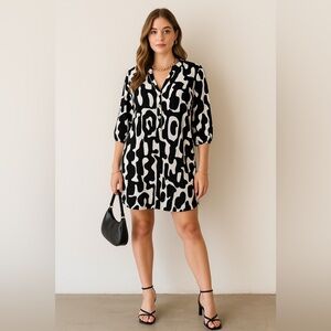 Zara Black and White Shift Dress S
